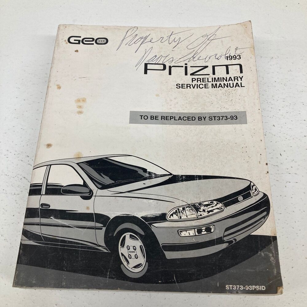 Geo Prizm Spec Guide GM 1993